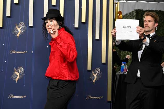 Kori King from RuPaul s Drag Race, arrives for the 77th annual Primetime Emmy Awards at the Peacock Theater in Los Angeles on Sunday, September 14, 2025.  LAP20250914737 JohnxMcCoy