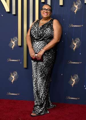 Ali Barthwell from Last Week Tonight with John Oliver, arrives for the 77th annual Primetime Emmy Awards at the Peacock Theater in Los Angeles on Sunday, September 14, 2025.  LAP20250914729 JohnxMcCoy