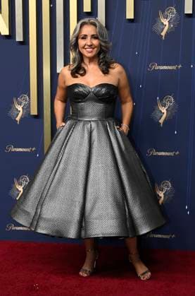 Nikki Boyer, Executive Producer for Dying for Sex, arrives for the 77th annual Primetime Emmy Awards at the Peacock Theater in Los Angeles on Sunday, September 14, 2025.  LAP20250914732 JohnxMcCoy