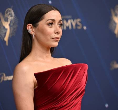 Cristin Milioti arrives for the 77th annual Primetime Emmy Awards at the Peacock Theater in Los Angeles on Sunday, September 14, 2025.  LAP20250914125 CHISxCHEW