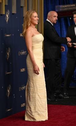 Scarlett Johansson arrives for the 77th annual Primetime Emmy Awards at the Peacock Theater in Los Angeles on Sunday, September 14, 2025.  LAP20250914156 CHISxCHEW