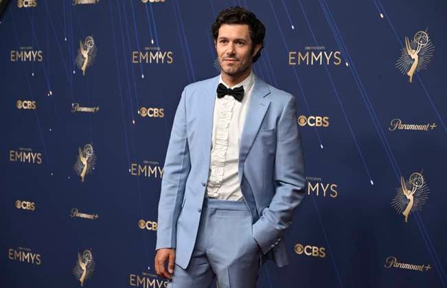 Adam Brody, nominee for Outstanding Lead Actor in a Comedy Series for his work on Nobody Wants This, arrives for the 77th annual Primetime Emmy Awards at the Peacock Theater in Los Angeles on Sunday, September 14, 2025.  LAP20250914758 JohnxMcCoy