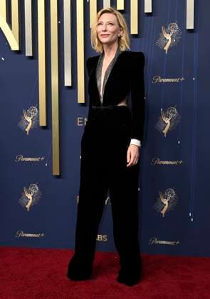 Cate Blachette arrives for the 77th annual Primetime Emmy Awards at the Peacock Theater in Los Angeles on Sunday, September 14, 2025.  LAP20250914769 JohnxMcCoy