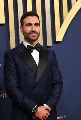Brett Goldstein arrives for the 77th annual Primetime Emmy Awards at the Peacock Theater in Los Angeles on Sunday, September 14, 2025.  LAP20250914230 CHISxCHEW