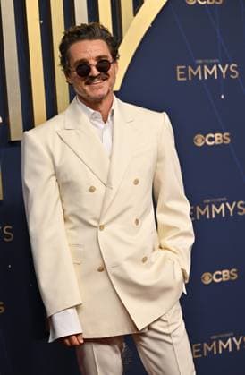 Pedro Pascal arrives for the 77th annual Primetime Emmy Awards at the Peacock Theater in Los Angeles on Sunday, September 14, 2025.  LAP20250914233 CHISxCHEW