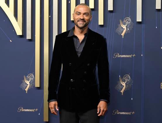 Jesse Williams arrives for the 77th annual Primetime Emmy Awards at the Peacock Theater in Los Angeles on Sunday, September 14, 2025.  LAP202509142230 JohnxMcCoy