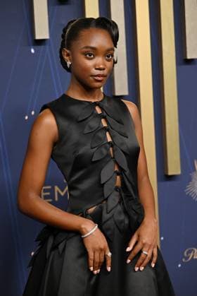 Aliyah Mastin arrives for the 77th annual Primetime Emmy Awards at the Peacock Theater in Los Angeles on Sunday, September 14, 2025.  LAP20250914253 CHISxCHEW
