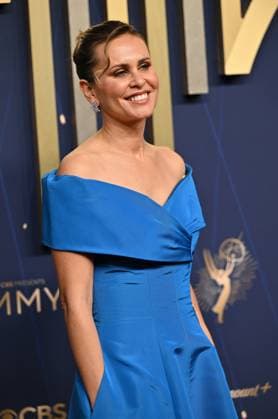 Lauren LeFranc arrives for the 77th annual Primetime Emmy Awards at the Peacock Theater in Los Angeles on Sunday, September 14, 2025.  LAP20250914265 CHISxCHEW