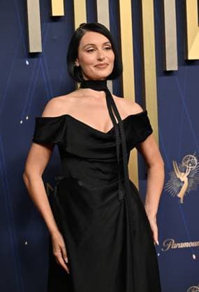 Marta Pozzan arrives for the 77th annual Primetime Emmy Awards at the Peacock Theater in Los Angeles on Sunday, September 14, 2025.  LAP20250914269 CHISxCHEW