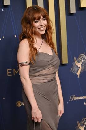 Carolyn Lipka arrives for the 77th annual Primetime Emmy Awards at the Peacock Theater in Los Angeles on Sunday, September 14, 2025.  LAP20250914272 CHISxCHEW