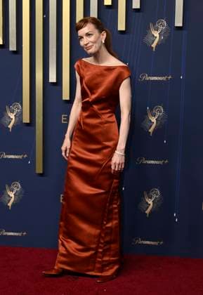 Britt Lower arrives for the 77th annual Primetime Emmy Awards at the Peacock Theater in Los Angeles on Sunday, September 14, 2025.  LAP20250914800 JohnxMcCoy