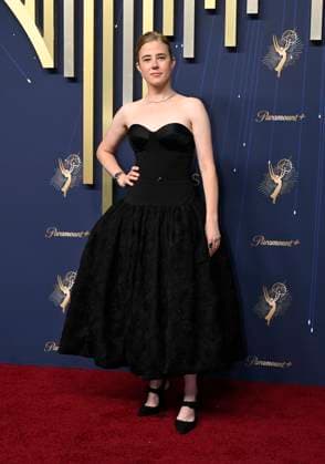 Taylor Dearden arrives for the 77th annual Primetime Emmy Awards at the Peacock Theater in Los Angeles on Sunday, September 14, 2025.  LAP20250914812 JohnxMcCoy