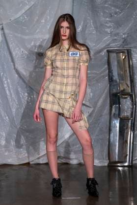 Gabe Gordon - Runway - Spring 2026, New York Fashion Week, USA - 14 Sep 2025 A model walks the runway for the Gabe Gordon fashion show during the Spring 2026 New York Fashion Week at DCTV in New York City. New York United States Copyright: xRonxAdarx xSOPAxImagesx _radar_gordon_20250914_20143