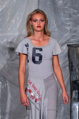 Gabe Gordon - Runway - Spring 2026, New York Fashion Week, USA - 14 Sep 2025 A model walks the runway for the Gabe Gordon fashion show during the Spring 2026 New York Fashion Week at DCTV in New York City. New York United States Copyright: xRonxAdarx xSOPAxImagesx _radar_gordon_20250914_20165