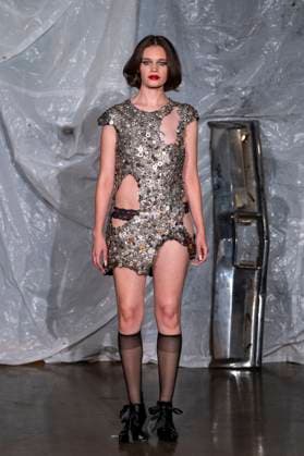 Gabe Gordon - Runway - Spring 2026, New York Fashion Week, USA - 14 Sep 2025 A model walks the runway for the Gabe Gordon fashion show during the Spring 2026 New York Fashion Week at DCTV in New York City. New York United States Copyright: xRonxAdarx xSOPAxImagesx _radar_gordon_20250914_20268