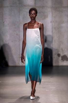 Bach Mai - Runway - Spring 2026, New York Fashion Week, USA - 14 Sep 2025 A model walks the runway for the Bach Mai fashion show during the Spring 2026 New York Fashion Week at Genesis House in New York City. New York United States Copyright: xRonxAdarx xSOPAxImagesx _radar_mai_20250914_20809