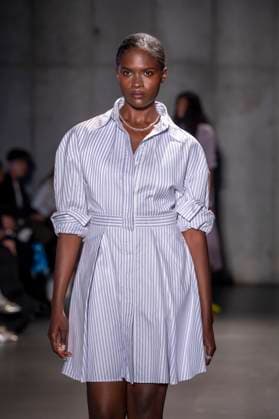 Bach Mai - Runway - Spring 2026, New York Fashion Week, USA - 14 Sep 2025 A model walks the runway for the Bach Mai fashion show during the Spring 2026 New York Fashion Week at Genesis House in New York City. New York United States Copyright: xRonxAdarx xSOPAxImagesx _radar_mai_20250914_20870