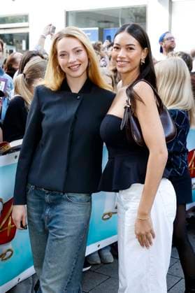 Emilia Maier and Charlotte Hagenbucher at the premiere of the movie Die Schule der magischen Tiere 4 at Lichtburg Essen, 14 09 2025 Foto:xT.xSchröerx xFuturexImagex schule_5902