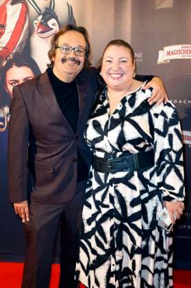 Meltem Kaptan with husband Daniel Holl at the premiere of the movie Die Schule der magischen Tiere 4 at Lichtburg Essen, 14 09 2025 Foto:xT.xSchröerx xFuturexImagex schule_5979