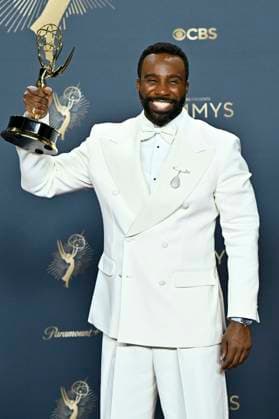 Trammell Tillman with the Emmy for Best Supporting Actor in a Drama Series Severance at the 77 Primetime Emmy Awards 2025 Photocall at the Peacock Theater Los Angeles, 14 09 2025 Foto:xD.xStarbuckx xFuturexImagex emmy_5809