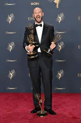 Evan Goldberg with the Emmy for Best Comedy Series The Studio at the winners photocall of the 77 Primetime Emmy Awards 2025 at the Peacock Theater Los Angeles, 14 09 2025 Foto:xD.xStarbuckx xFuturexImagex emmy_5991
