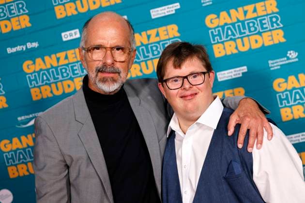 Actors Christoph Maria Herbst and Nico Randel at the premiere of the movie Ganzer Halber Bruder at Cinedom Cologne Cologne, 15 09 2025 NRW Germany Copyright: xChristophxHardtx