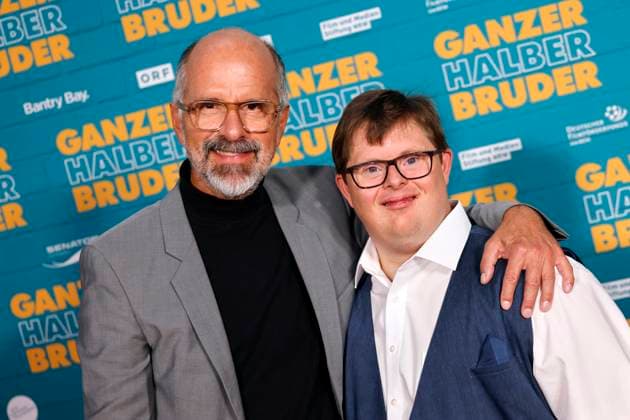 Actors Christoph Maria Herbst and Nico Randel at the premiere of the movie Ganzer Halber Bruder at Cinedom Cologne Cologne, 15 09 2025 NRW Germany Copyright: xChristophxHardtx