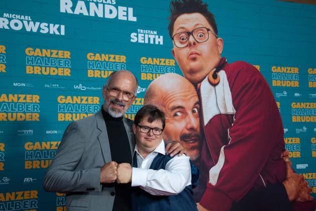 from left Christoph Maria HERBST, actor, Nicolas Nico RANDEL, actor, red carpet, red carpet show, arrival, film premiere GANZER HALBER BRUDER on 15 09 2025 at the Cinedom cinema in Cologne,