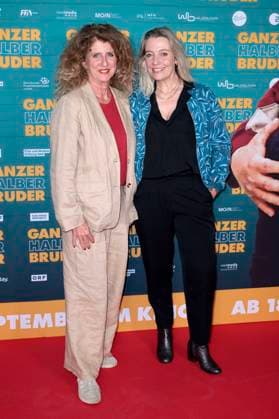 Julia Schmitt and Antje Mairich at the premiere of the movie Ganzer halber Bruder at Cinedom Cologne, 15 09 2025 Foto:xR.xSchmiegeltx xFuturexImagex bruder_5903