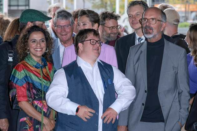 Sesede Terziyan, Nico Randel and Christoph Maria Herbst at the premiere of the movie Ganzer halber Bruder at Cinedom Cologne, 15 09 2025 Foto:xR.xSchmiegeltx xFuturexImagex bruder_5912