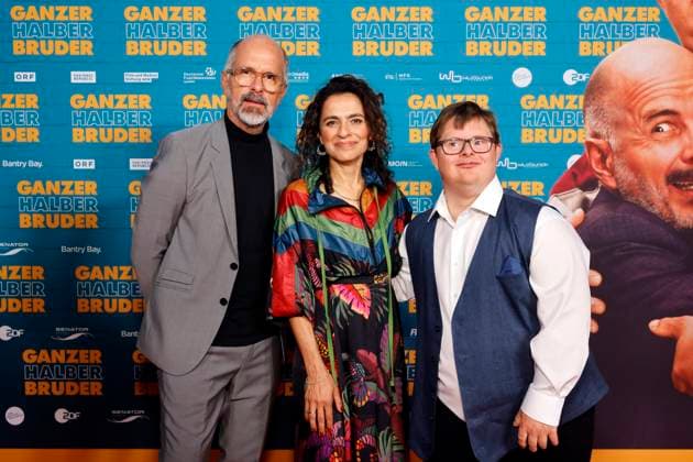 Actors Christoph Maria Herbst, Sesede Terziyan and Nico Randel at the premiere of the feature film Ganzer Halber Bruder at Cinedom Cologne Cologne, 15 09 2025 NRW Germany Copyright: xChristophxHardtx