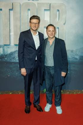 World premiere of The Tiger Dennis Gansel and Arndt Schwering Sohnrey at the world premiere of The Tiger at the cinema in the Kulturbrauerei on 15 09 2025 in Berlin Copyright: xEventpressxKochanx