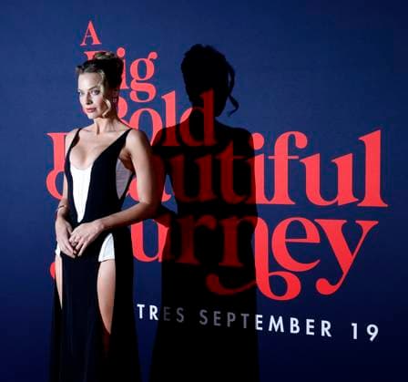 Margot Robbie arrives on the red carpet at the A Big Bold Beautiful Journey New York Premiere at AMC Lincoln Square Theater on Monday, September 15, 2025 in New York City  NYP20250915120 JOHNxANGELILLO