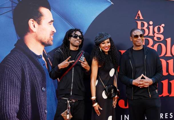 him Fresh, Janell Snowden and Doug E. Fresh arrive on the red carpet at the A Big Bold Beautiful Journey New York Premiere at AMC Lincoln Square Theater on Monday, September 15, 2025 in New York City  NYP20250915164 JOHNxANGELILLO