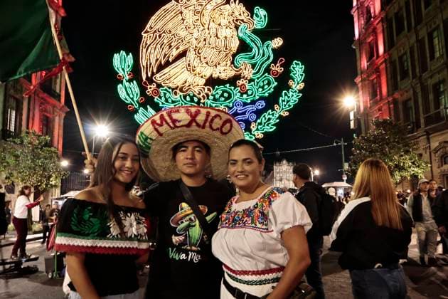 September 15, 2025, Mexico, Cdmx, Mexico: On the 215th anniversary of the Cry of Independence, thousands of Mexicans begin to arrive at Mexico City s Zocalo to shout in unison with Mexico s first female president, CLAUDIA SHEIMBAUM. This celebration is historic for being a government led by a woman. People of all ages begin to fill the Plaza de la ConstitucioÂ³n; wearing costumes and tricolor decorations, they show their pride in being Mexican and living in a free and democratic country. Mexico Mexico - ZUMAp204 20250915_zip_p204_016 Copyright: xJosuexPerezx