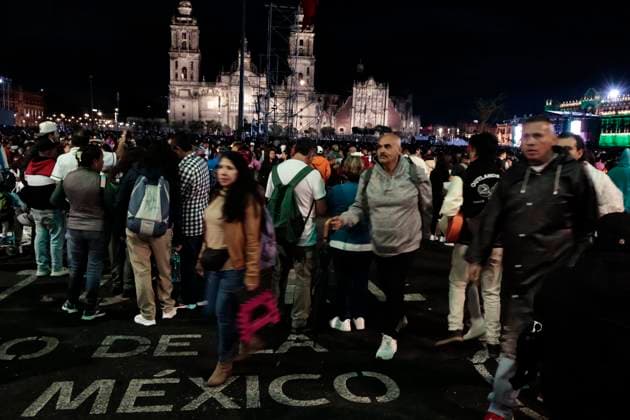 September 15, 2025, Mexico, Cdmx, Mexico: On the 215th anniversary of the Cry of Independence, thousands of Mexicans begin to arrive at Mexico City s Zocalo to shout in unison with Mexico s first female president, CLAUDIA SHEIMBAUM. This celebration is historic for being a government led by a woman. People of all ages begin to fill the Plaza de la ConstitucioÂ³n; wearing costumes and tricolor decorations, they show their pride in being Mexican and living in a free and democratic country. Mexico Mexico - ZUMAp204 20250915_zip_p204_018 Copyright: xJosuexPerezx