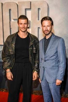 abb AEugen Bauder and Franz Dinda as guests on the red carpet at the world premiere of the Amazon film The Tiger at the cinema in the Kulturbrauerei, Berlin on 15 09 2025