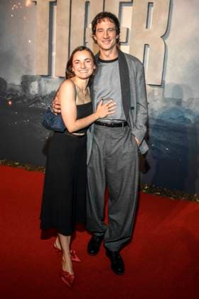 abb Paula Schramm and Laurence Rupp as guests on the red carpet at the world premiere of the Amazon film The Tiger at the cinema in the Kulturbrauerei, Berlin on 15 09 2025