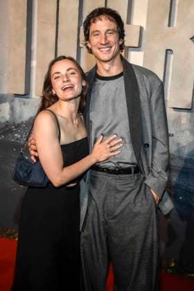 abb Paula Schramm and Laurence Rupp as guests on the red carpet at the world premiere of the Amazon film The Tiger at the cinema in the Kulturbrauerei, Berlin on 15 09 2025
