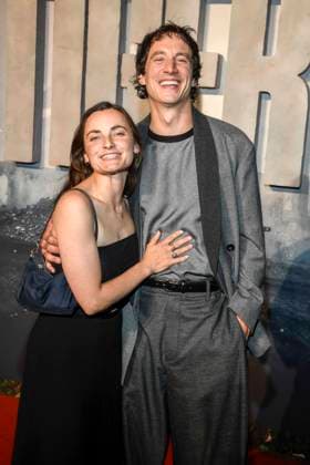 abb Paula Schramm and Laurence Rupp as guests on the red carpet at the world premiere of the Amazon film The Tiger at the cinema in the Kulturbrauerei, Berlin on 15 09 2025