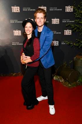 abb Johannes Heinrichs and Nadja Jo Klapper as guests on the red carpet at the world premiere of the Amazon film The Tiger at the cinema in the Kulturbrauerei, Berlin on 15 09 2025
