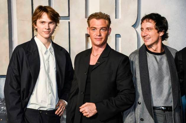 abb Yoran Leicher, David Schuetter, und Laurence Rupp zu Gast auf dem roten Teppich bei der Welt Premiere des Amazon Films Der Tiger im Kino in der Kulturbrauerei, Berlin am 15.09.2025