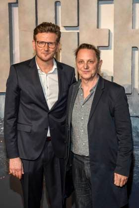 abb Dennis Gansel and Arndt Schwering Sohnrey as guests on the red carpet at the world premiere of the Amazon film The Tiger at the cinema in the Kulturbrauerei, Berlin on 15 09 2025