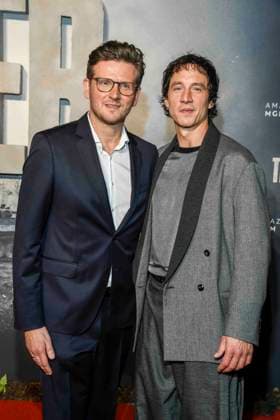 abb Dennis Gansel and Laurence Rupp as guests on the red carpet at the world premiere of the Amazon film The Tiger at the cinema in the Kulturbrauerei, Berlin on 15 09 2025