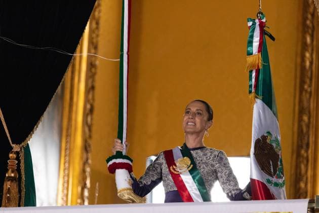 September 15, 2025, Mexico City, Mexico: Claudia Sheinbaum Pardo became the first woman president in Mexico to lead the Ã¢â‚¬oeEl GritoÃ¢â‚¬Â (Cry of Independence) celebration. The historical moment took place at the main square in the capital of the country in front of thousands of people. The mandatory was accompanied by her husband, the physicist Jesus Maria Tarriba. Mexico City Mexico - ZUMAl178 20250915_znp_l178_001 Copyright: xCristianxLeyvax