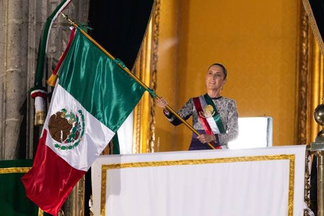 September 15, 2025, Mexico City, Mexico: Claudia Sheinbaum Pardo became the first woman president in Mexico to lead the Ã¢â‚¬oeEl GritoÃ¢â‚¬Â (Cry of Independence) celebration. The historical moment took place at the main square in the capital of the country in front of thousands of people. The mandatory was accompanied by her husband, the physicist Jesus Maria Tarriba. Mexico City Mexico - ZUMAl178 20250915_znp_l178_002 Copyright: xCristianxLeyvax