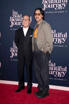 Joe Hisaishi and Kogonada at the premiere of the movie A Big Bold Beautiful Journey at AMC Lincoln Square New York, 15 09 2025 Foto:xB.xHinex xFuturexImagex beautiful_5930