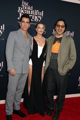 The US Premier of A Big Bold Beautiful Journey Colin Farell, Margot Robbie, in a Mugler black dress and Kogonada attend The US Premier of A Big Bold Beautiful Journey on September 15, 2025 at the AMC Lincoln Square in New York, New York, USA., Credit:Robin Platzer Avalon United States of America, New York, New York  Copyright: xRobinxPlatzerx xAvalonx 1037675681