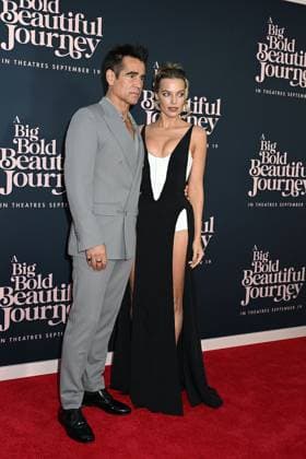 The US Premier of A Big Bold Beautiful Journey Colin Farell and Margot Robbie in a Mugler black dress attends The US Premier of A Big Bold Beautiful Journey on September 15, 2025 at the AMC Lincoln Square in New York, New York, USA., Credit:Robin Platzer Avalon United States of America, New York, New York  Copyright: xRobinxPlatzerx xAvalonx 1037675687