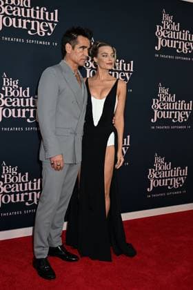 The US Premier of A Big Bold Beautiful Journey Colin Farell and Margot Robbie in a Mugler black dress attends The US Premier of A Big Bold Beautiful Journey on September 15, 2025 at the AMC Lincoln Square in New York, New York, USA., Credit:Robin Platzer Avalon United States of America, New York, New York  Copyright: xRobinxPlatzerx xAvalonx 1037675690